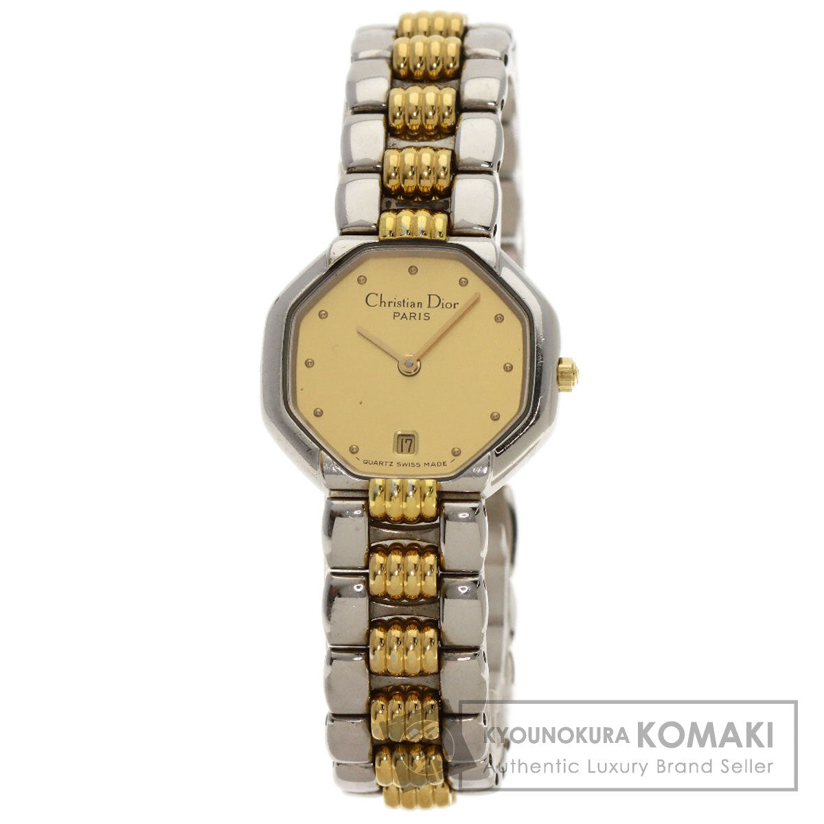 CHRISTIAN DIOR Octagon Watches D48-203 Stainless Steel/SSxGP Ladies