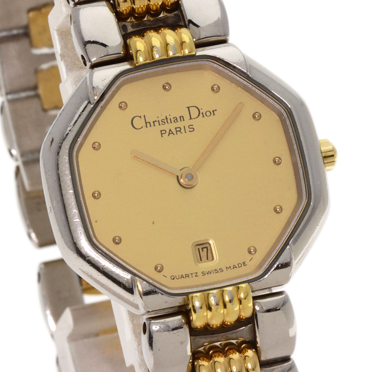 CHRISTIAN DIOR Octagon Watches D48-203 Stainless Steel/SSxGP Ladies