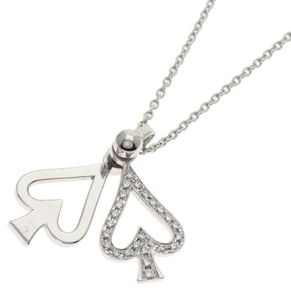 WALTHAM Swing Spade Diamond Necklace K18 White Gold Ladies [Used]