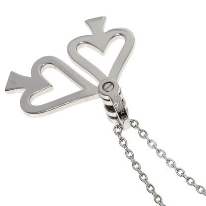 WALTHAM Swing Spade Diamond Necklace K18 White Gold Ladies [Used]