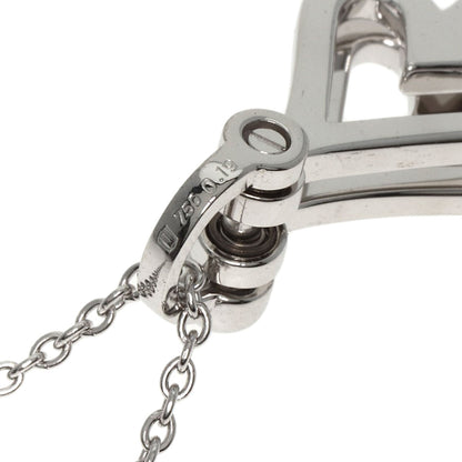 WALTHAM Swing Spade Diamond Necklace K18 White Gold Ladies [Used]