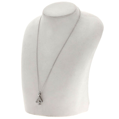 WALTHAM Swing Spade Diamond Necklace K18 White Gold Ladies [Used]