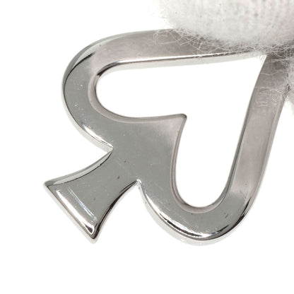 WALTHAM Swing Spade Diamond Necklace K18 White Gold Ladies [Used]