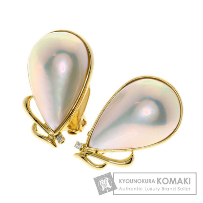 TASAKI Mabe Pearl Diamond Earring K18 Yellow Gold Ladies [Used]