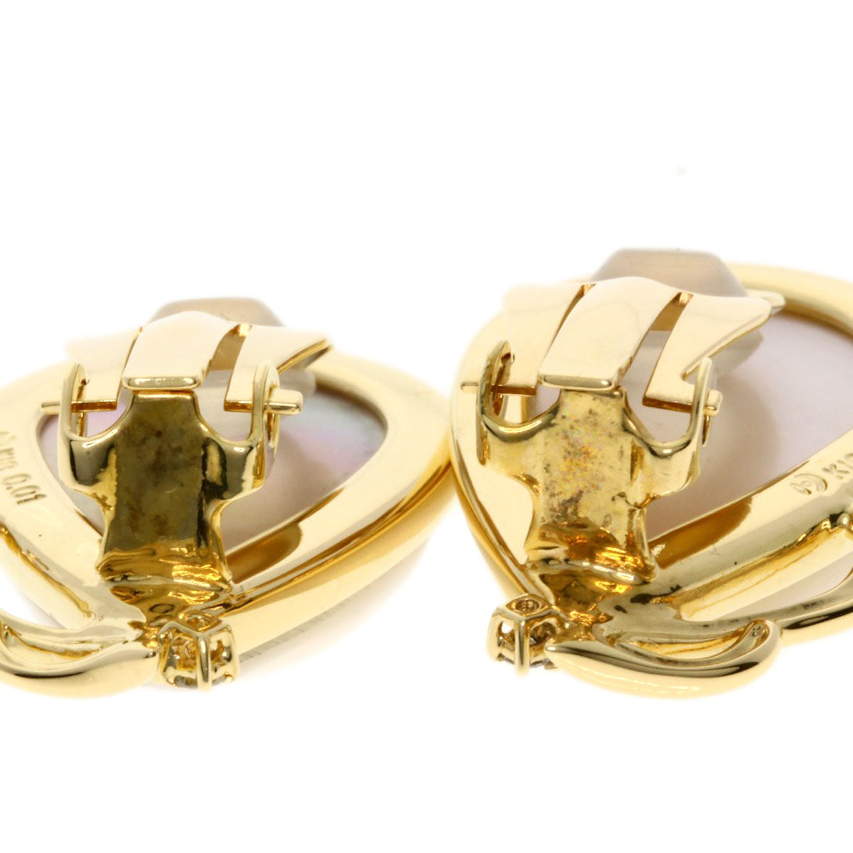 TASAKI Mabe Pearl Diamond Earring K18 Yellow Gold Ladies [Used]