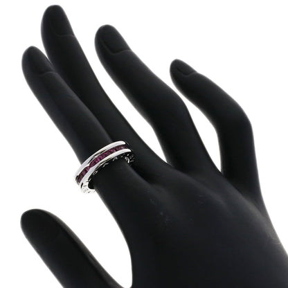 BVLGARI B.zero1 1 hand Rhodorite Garnet #48 Ring K18 White Gold Ladies [Used]