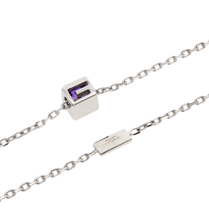 GUCCI Square G Amethyst Necklace K18 White Gold Ladies [Used]