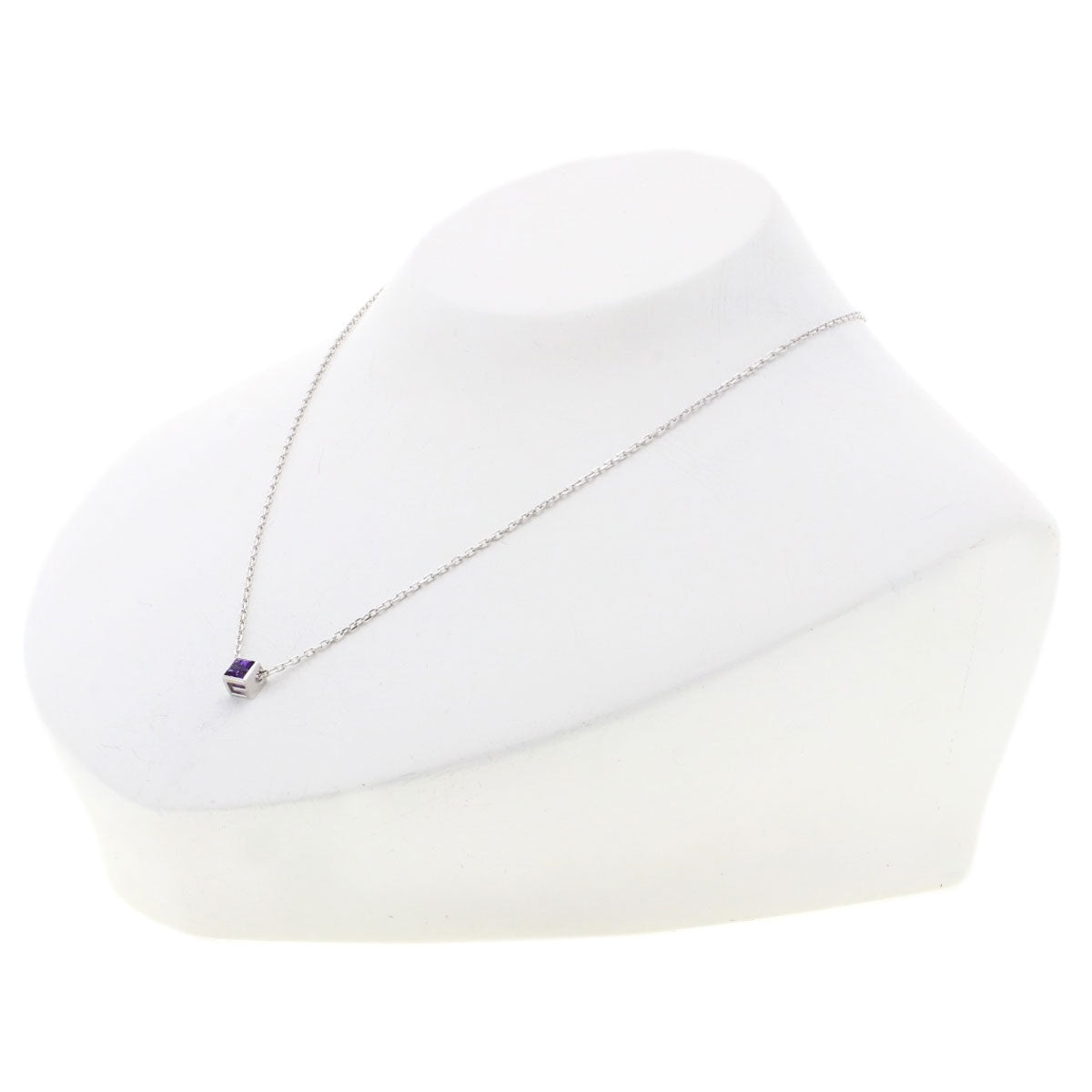 GUCCI Square G Amethyst Necklace K18 White Gold Ladies [Used]