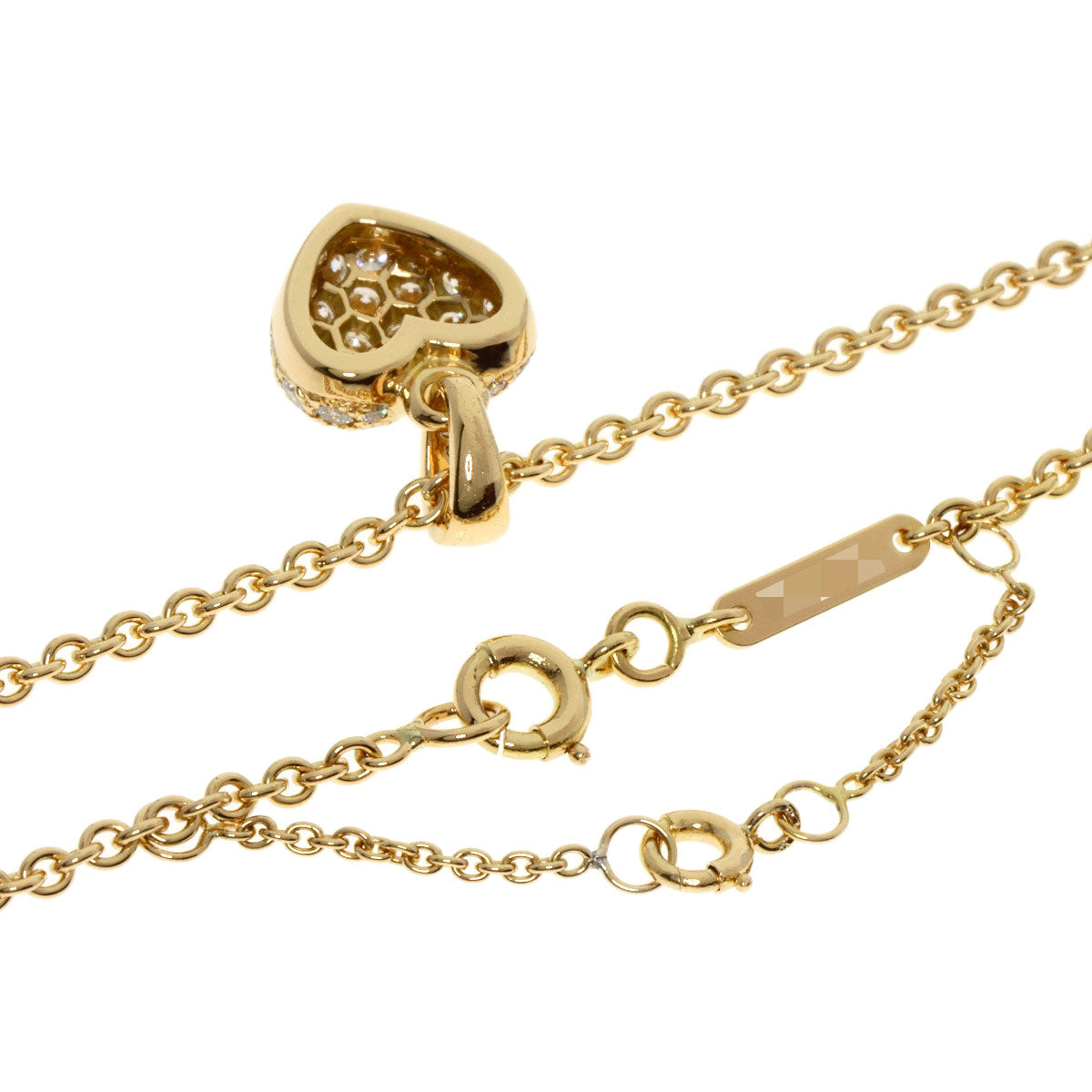 CARTIER Heart Pave Diamond Necklace K18 Yellow Gold Ladies [Used]