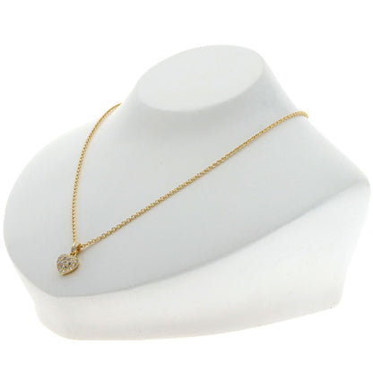 CARTIER Heart Pave Diamond Necklace K18 Yellow Gold Ladies [Used]