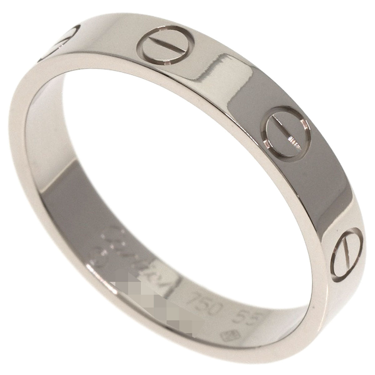 CARTIER mini love ring #55 Ring K18 White Gold Ladies [Used]