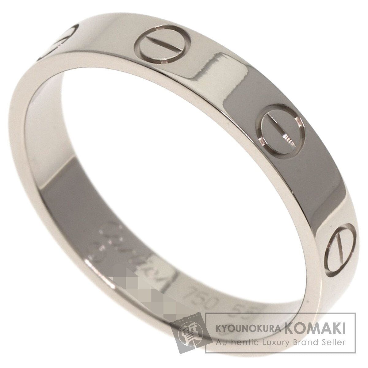 CARTIER mini love ring #55 Ring K18 White Gold Ladies [Used]