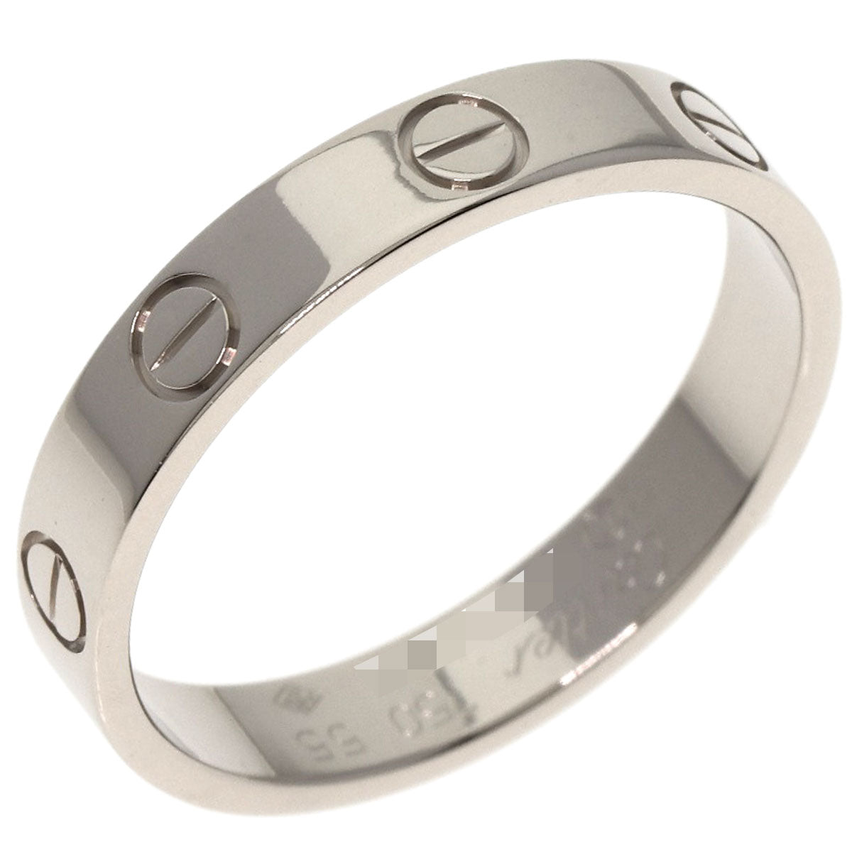 CARTIER mini love ring #55 Ring K18 White Gold Ladies [Used]