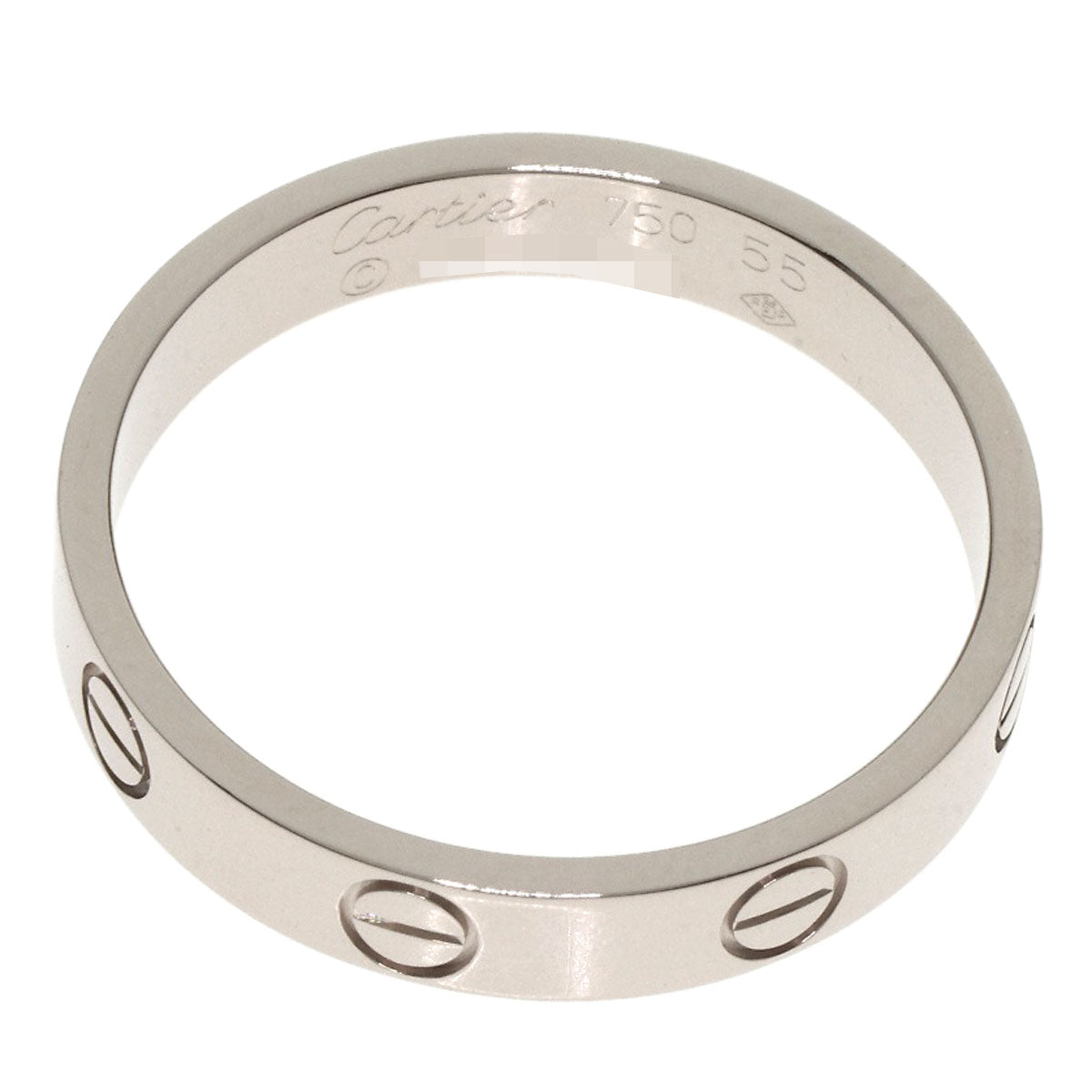 CARTIER mini love ring #55 Ring K18 White Gold Ladies [Used]