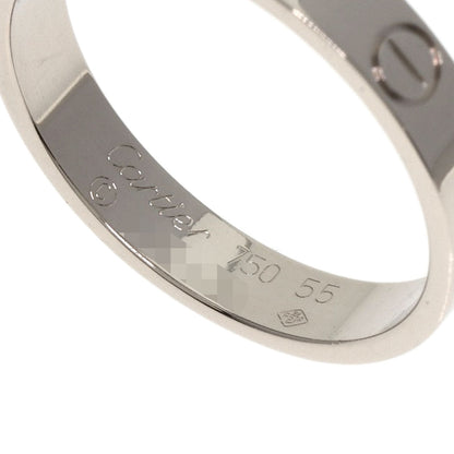 CARTIER mini love ring #55 Ring K18 White Gold Ladies [Used]