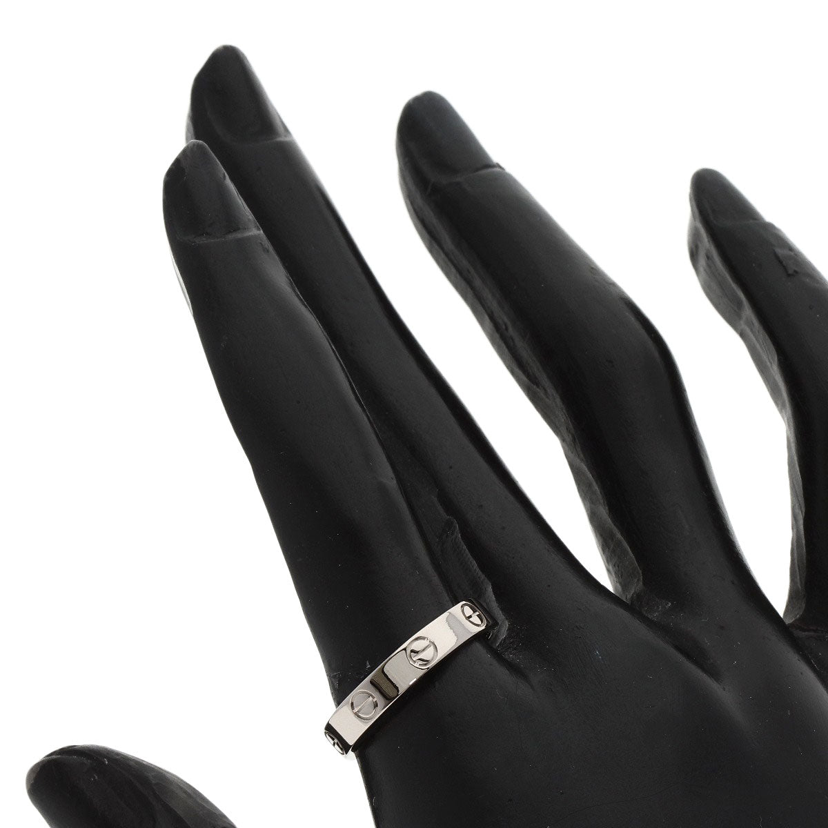 CARTIER mini love ring #55 Ring K18 White Gold Ladies [Used]