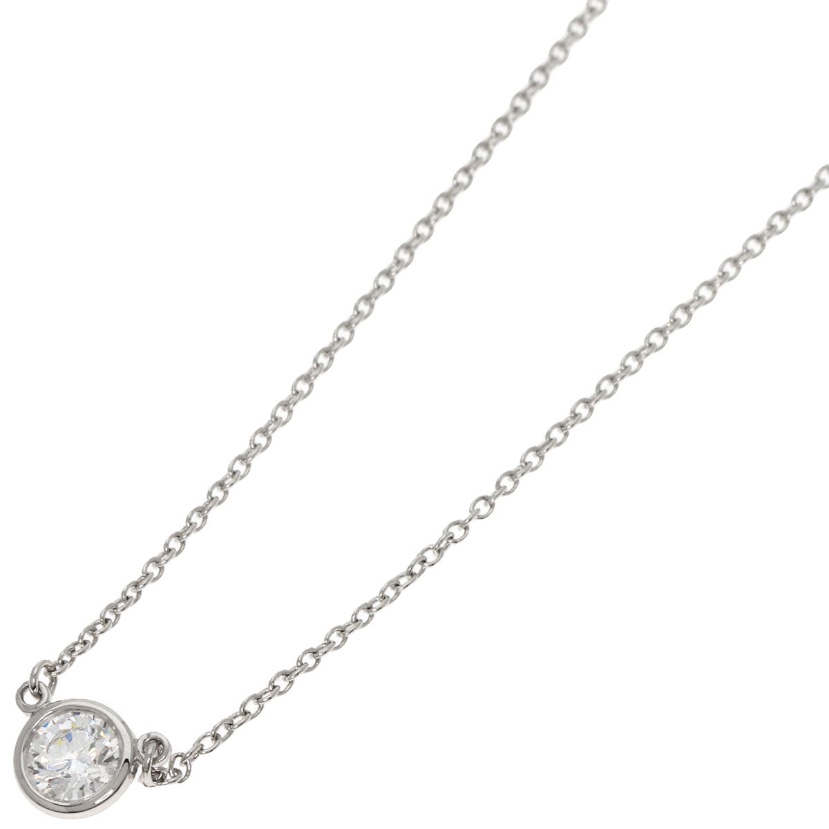 TIFFANY&Co. By The Yard 1P Diamond Necklace Platinum PT950 Ladies [Used]
