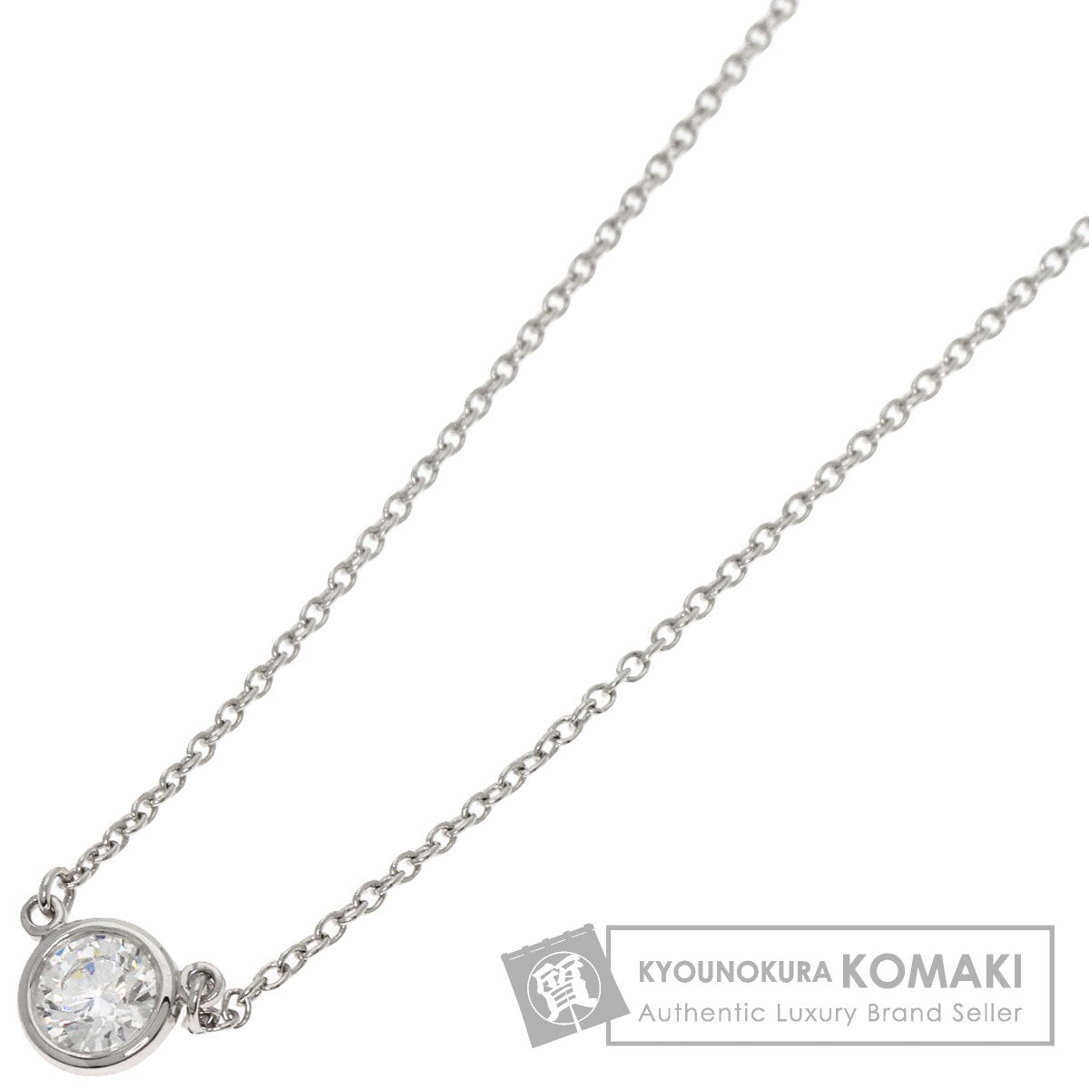 TIFFANY&Co. By The Yard 1P Diamond Necklace Platinum PT950 Ladies [Used]