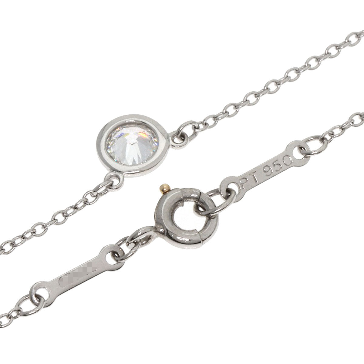 TIFFANY&Co. By The Yard 1P Diamond Necklace Platinum PT950 Ladies [Used]