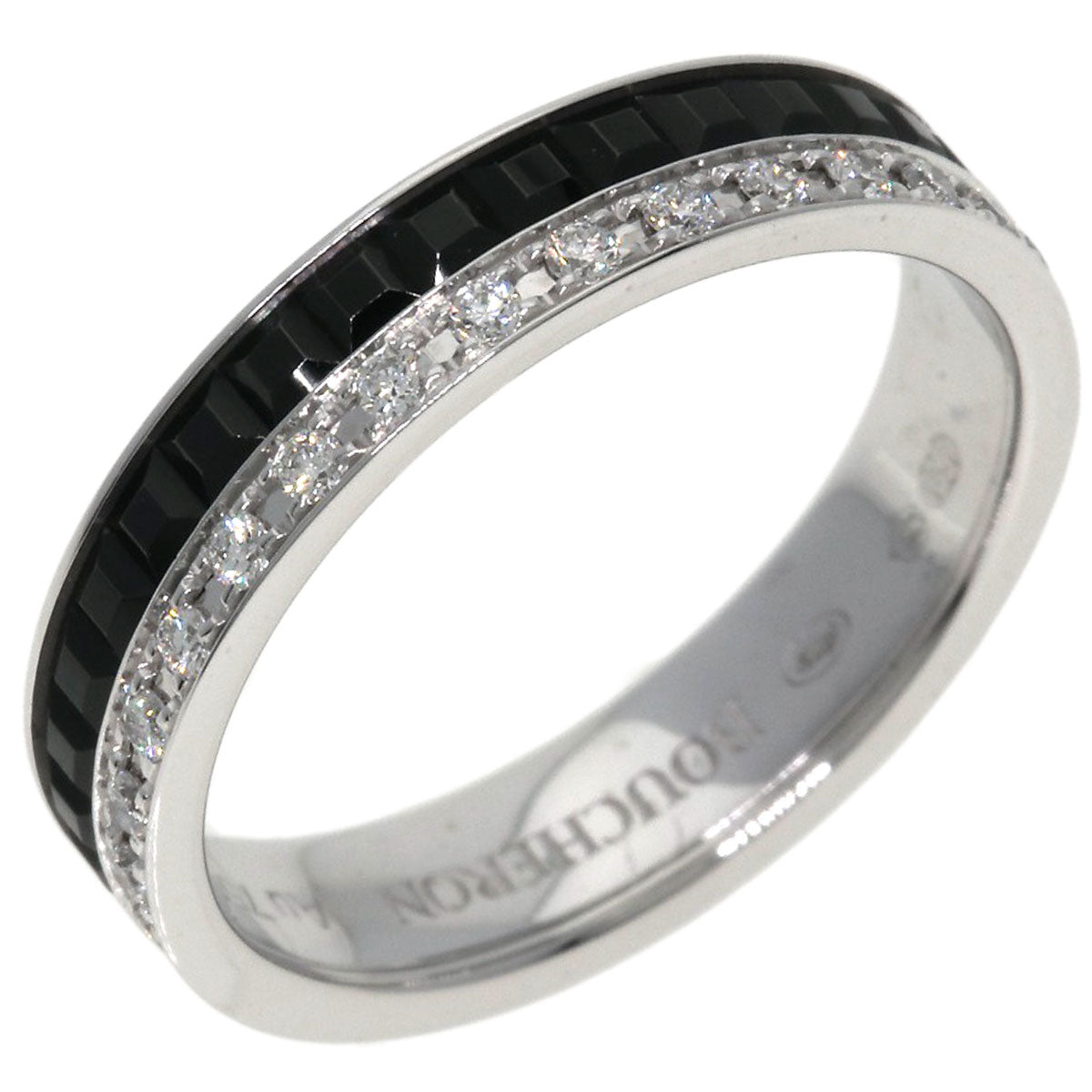 Boucheron Quatre Black Diamond #46 Ring K18 White Gold Ladies [Used]