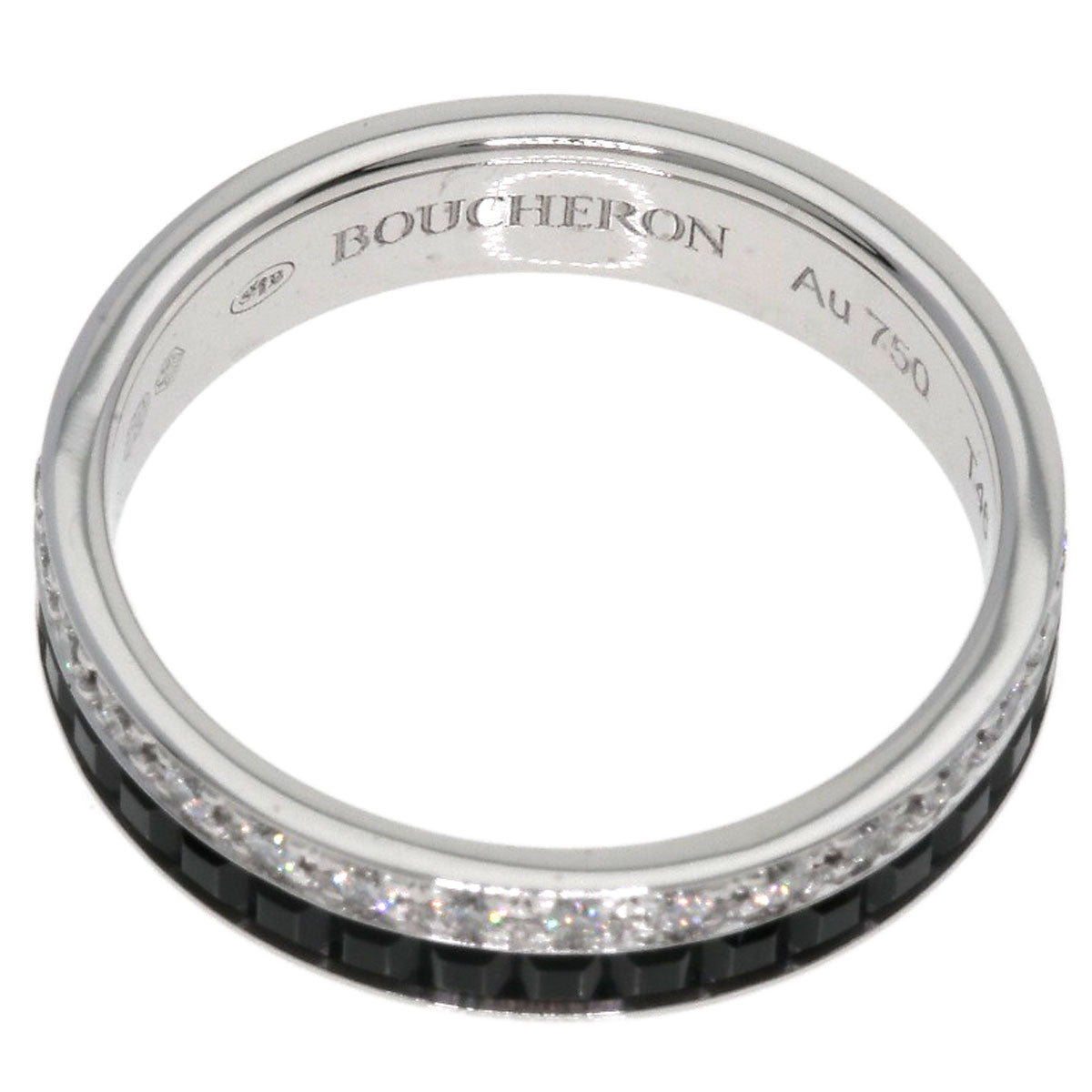 Boucheron Quatre Black Diamond #46 Ring K18 White Gold Ladies [Used]