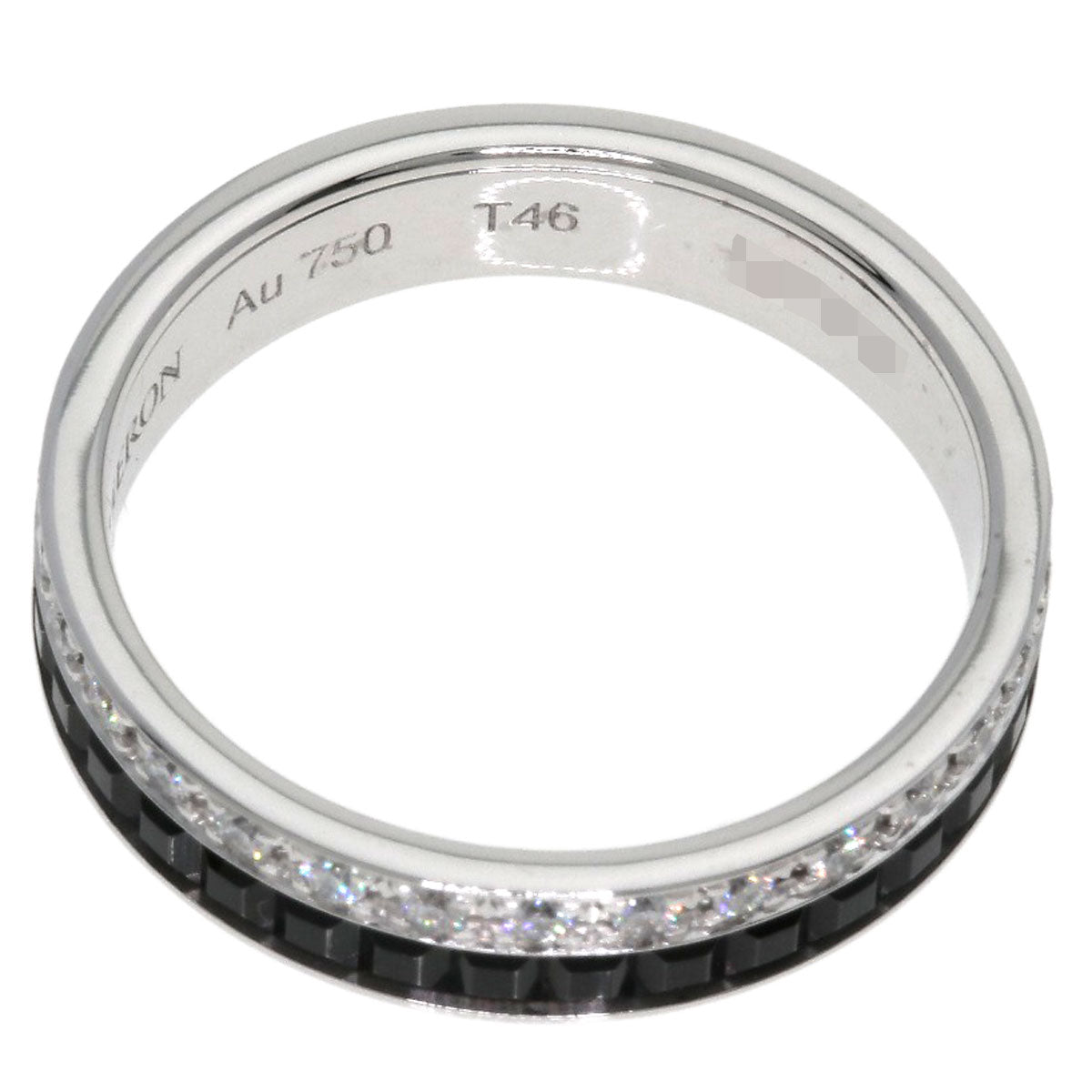 Boucheron Quatre Black Diamond #46 Ring K18 White Gold Ladies [Used]