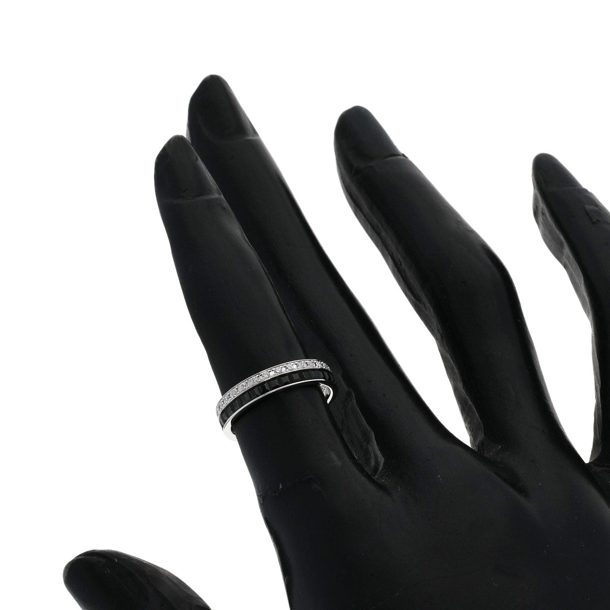 Boucheron Quatre Black Diamond #46 Ring K18 White Gold Ladies [Used]