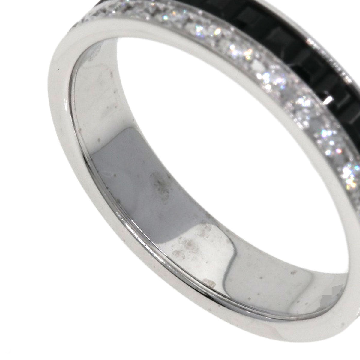 Boucheron Quatre Black Diamond #46 Ring K18 White Gold Ladies [Used]