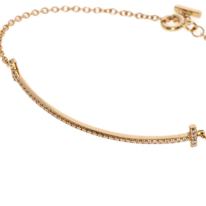 TIFFANY&Co. T Smile Small Diamond Bracelet K18 Pink Gold Ladies [Used]