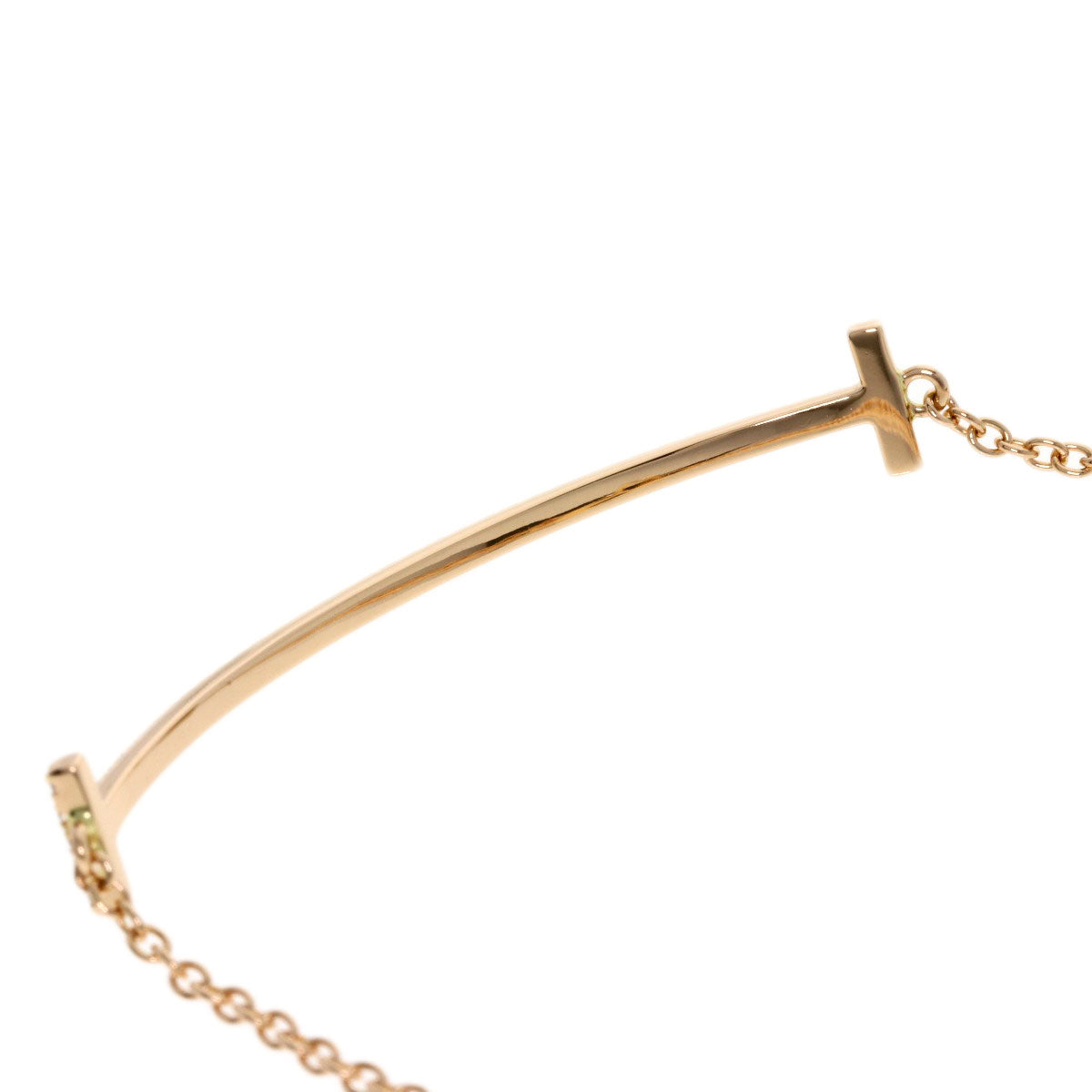 TIFFANY&Co. T Smile Small Diamond Bracelet K18 Pink Gold Ladies [Used]