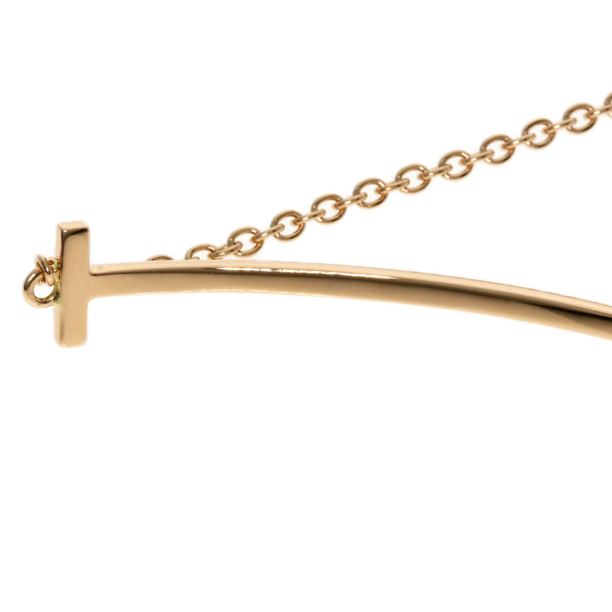 TIFFANY&Co. T Smile Small Diamond Bracelet K18 Pink Gold Ladies [Used]