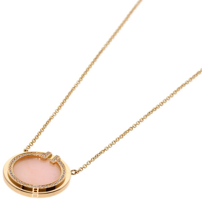 TIFFANY&Co.   Necklace T TWO Diamond Pink Opal Circle K18 Pink Gold Ladies