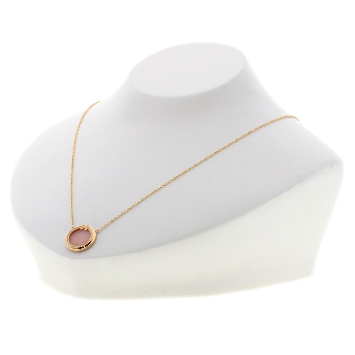 TIFFANY&Co.   Necklace T TWO Diamond Pink Opal Circle K18 Pink Gold Ladies