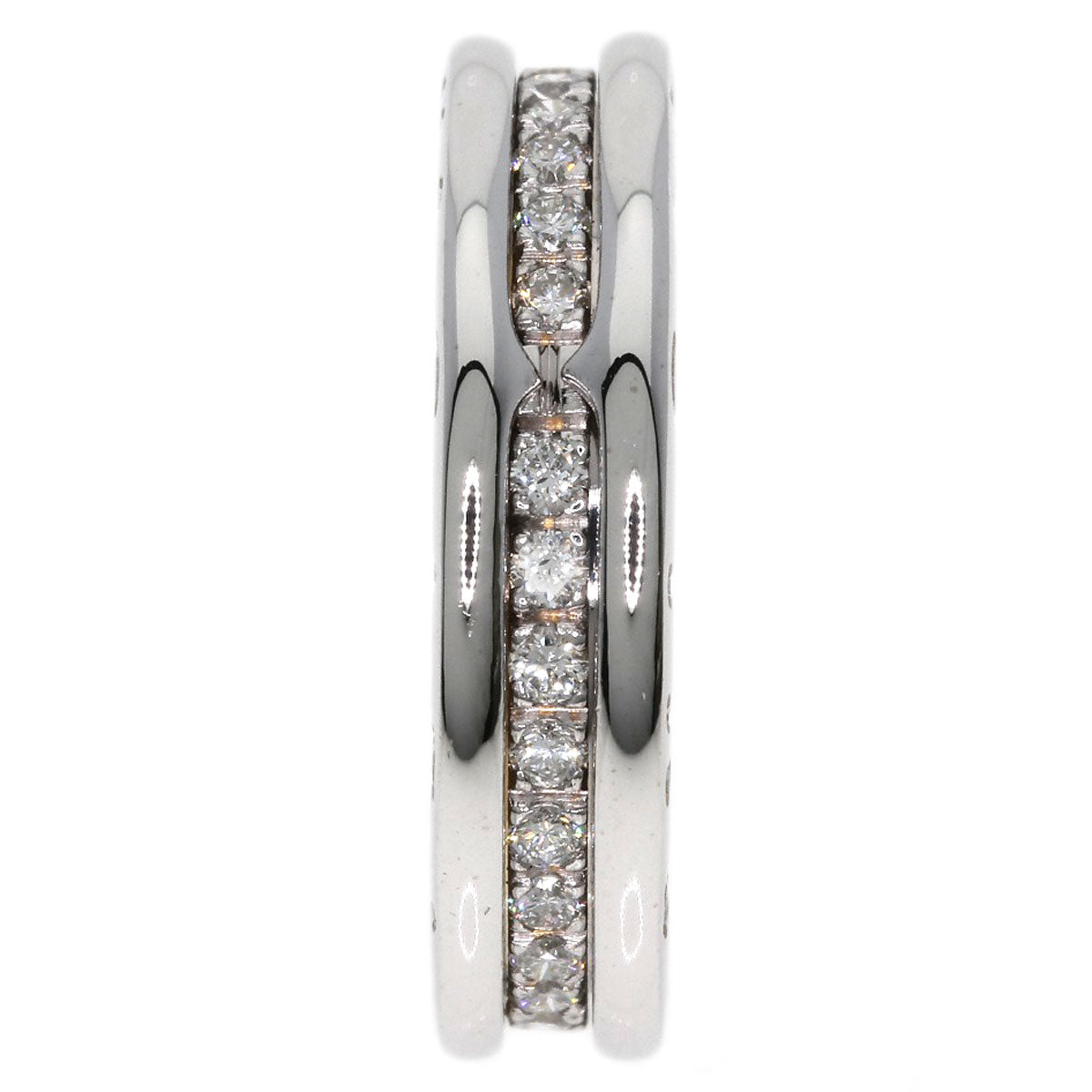 BVLGARI B-zero1 B-zero1 1 band Diamond #49 Ring K18 White Gold Ladies [Used]