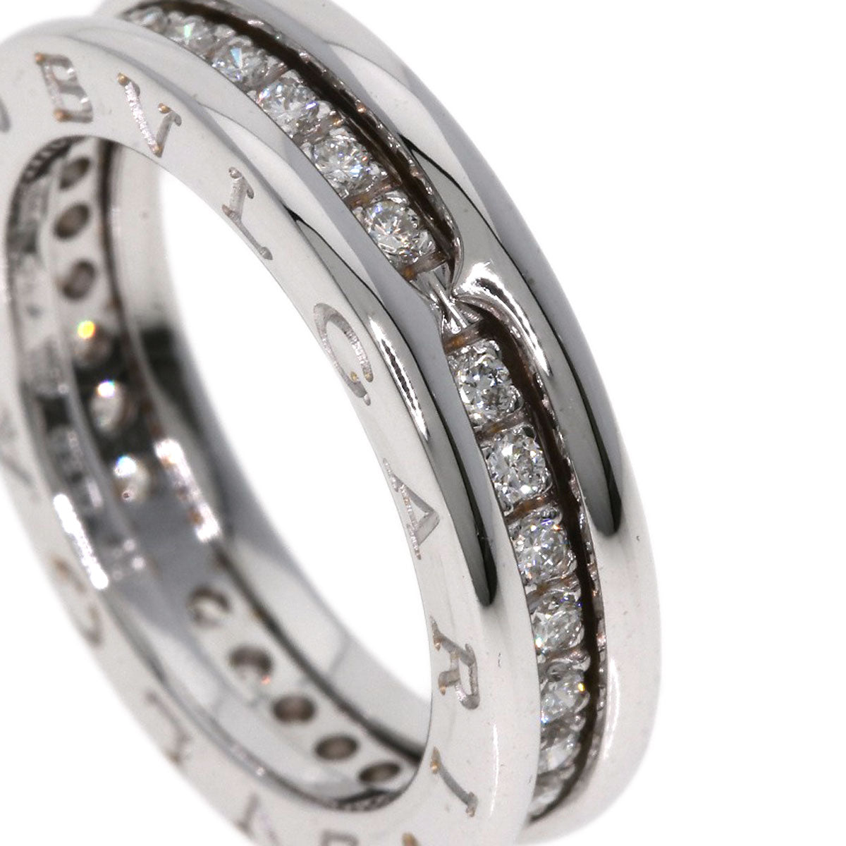 BVLGARI B-zero1 B-zero1 1 band Diamond #49 Ring K18 White Gold Ladies [Used]
