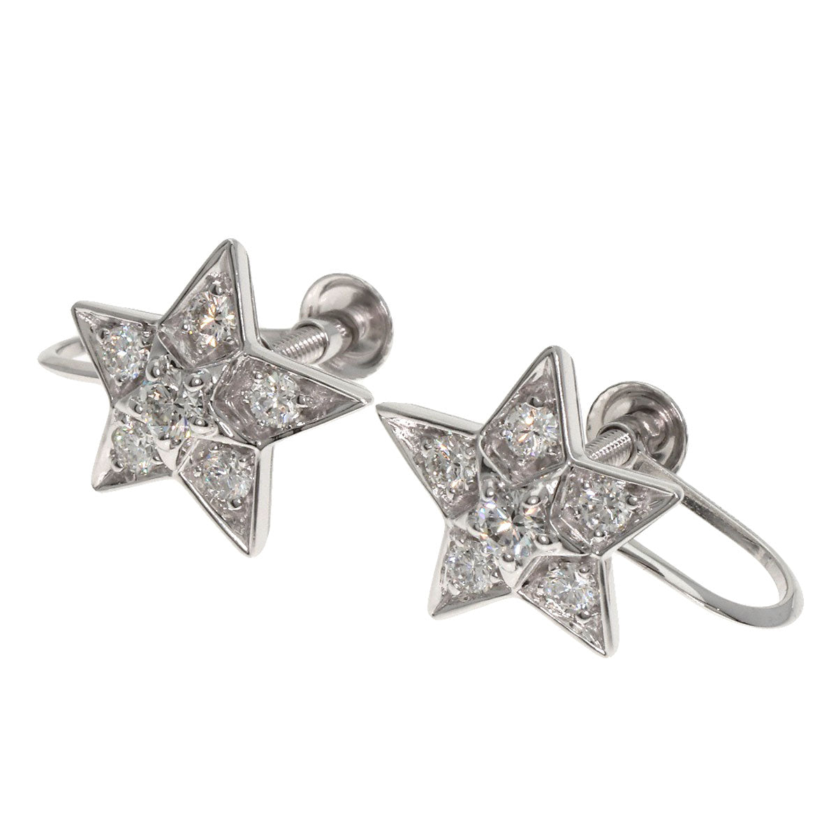 CHANEL Comet Diamond Earring K18 White Gold Ladies [Used]