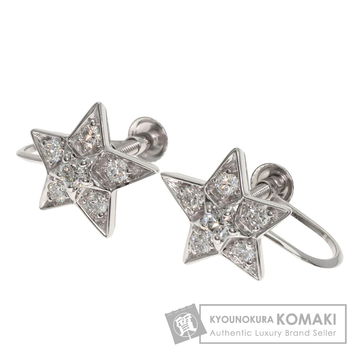 CHANEL Comet Diamond Earring K18 White Gold Ladies [Used]