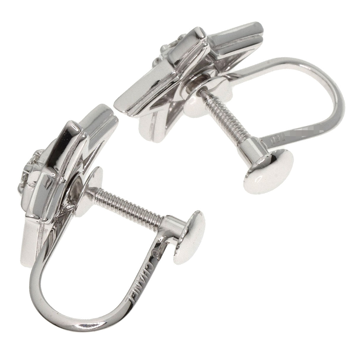 CHANEL Comet Diamond Earring K18 White Gold Ladies [Used]