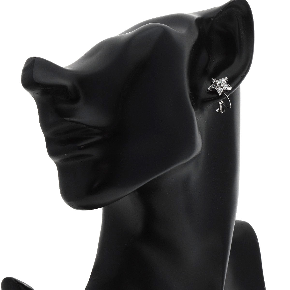 CHANEL Comet Diamond Earring K18 White Gold Ladies [Used]