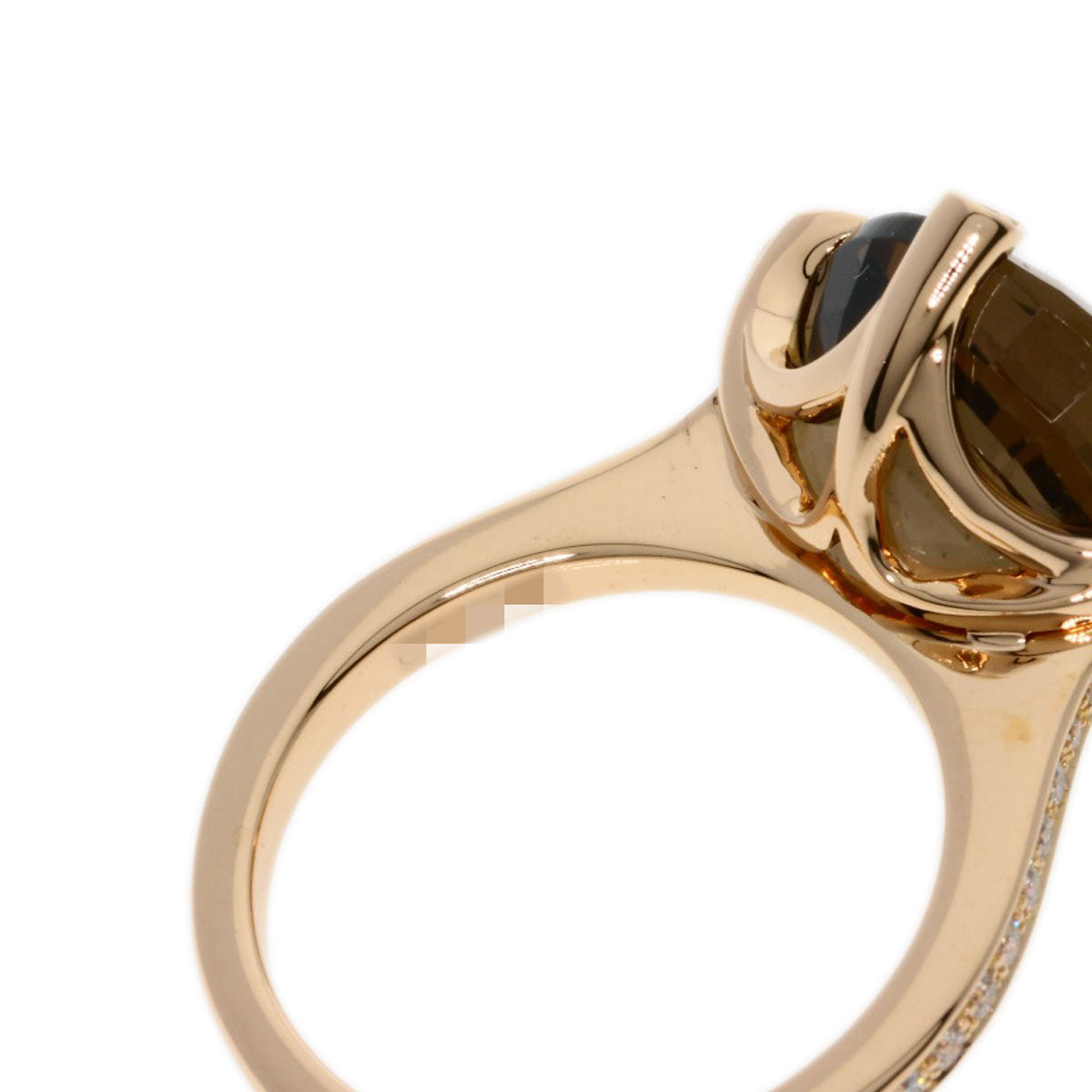 CARTIER Indian Mystery Smoky Quartz Diamond #51 Ring K18 Pink Gold Ladies [Used]
