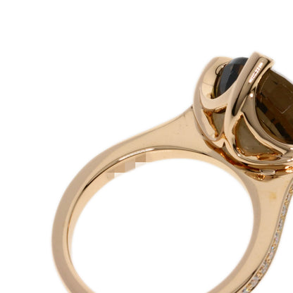 CARTIER Indian Mystery Smoky Quartz Diamond #51 Ring K18 Pink Gold Ladies [Used]
