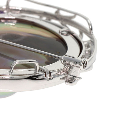 TASAKI Mabe Pearl Pearl Sea Motif Color Stone Brooch K18 White Gold Ladies [Used]