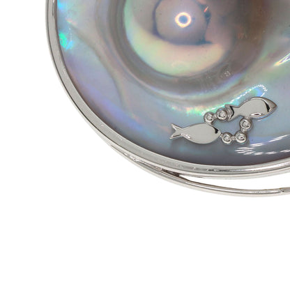 TASAKI Mabe Pearl Pearl Sea Motif Color Stone Brooch K18 White Gold Ladies [Used]