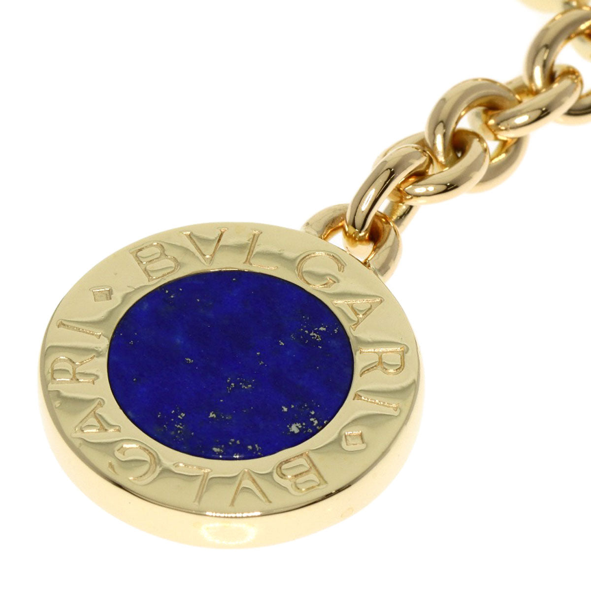BVLGARI BVLGARI BVLGARI Lapis Lazuli & Azure stone Key Chain key ring K18 Yellow Gold Ladies [Used]