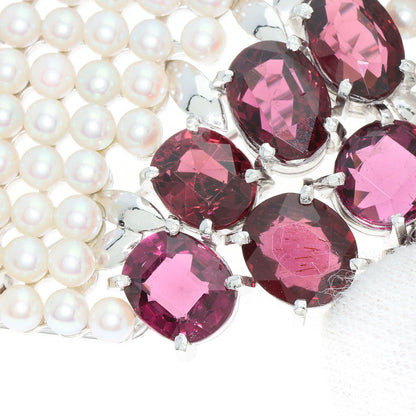 TASAKI Garnet Pearl Pearl Obi Clip Brooch K14 White Gold Ladies [Used]