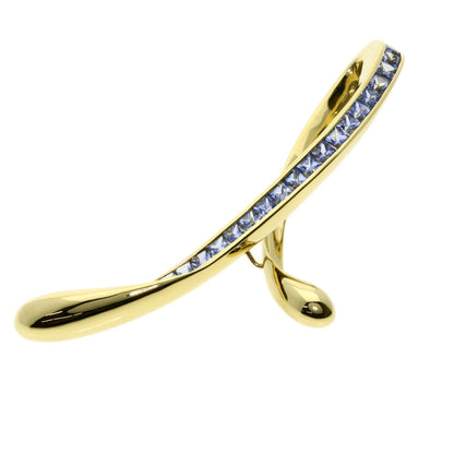 Jeunet sapphire Pendant top K18 Yellow Gold Ladies [Used]