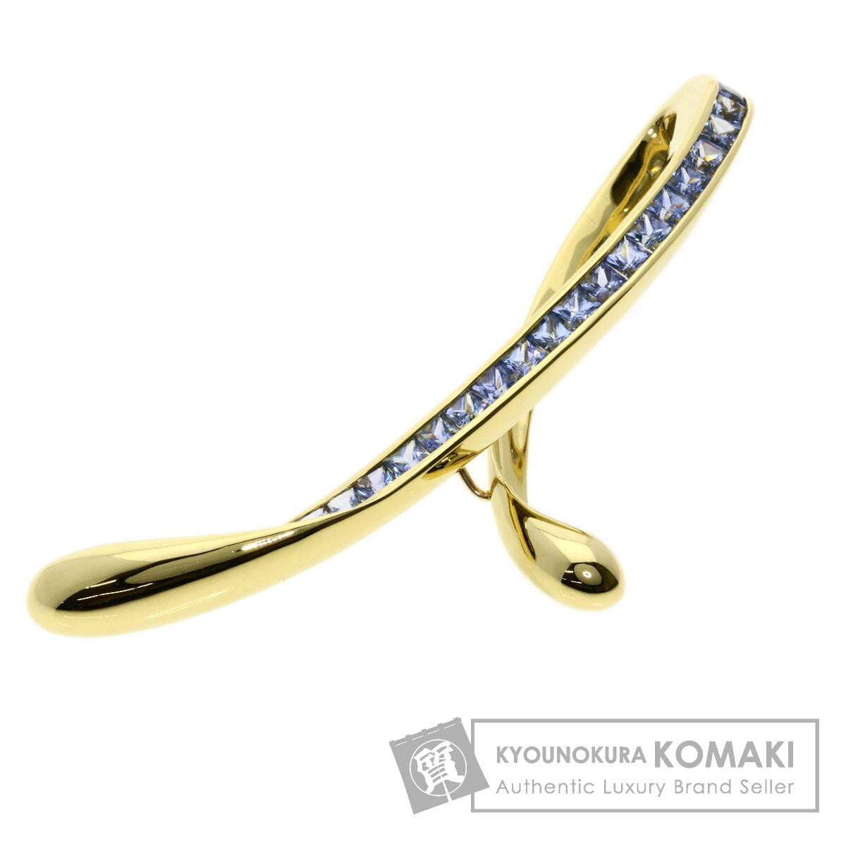 Jeunet sapphire Pendant top K18 Yellow Gold Ladies [Used]