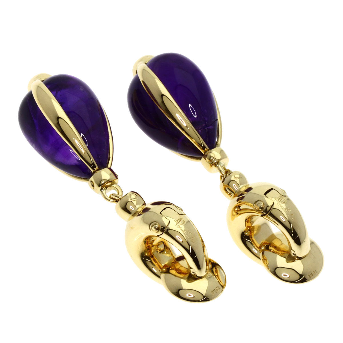 Pomellato Amethyst Earring K18 Yellow Gold Ladies [Used]