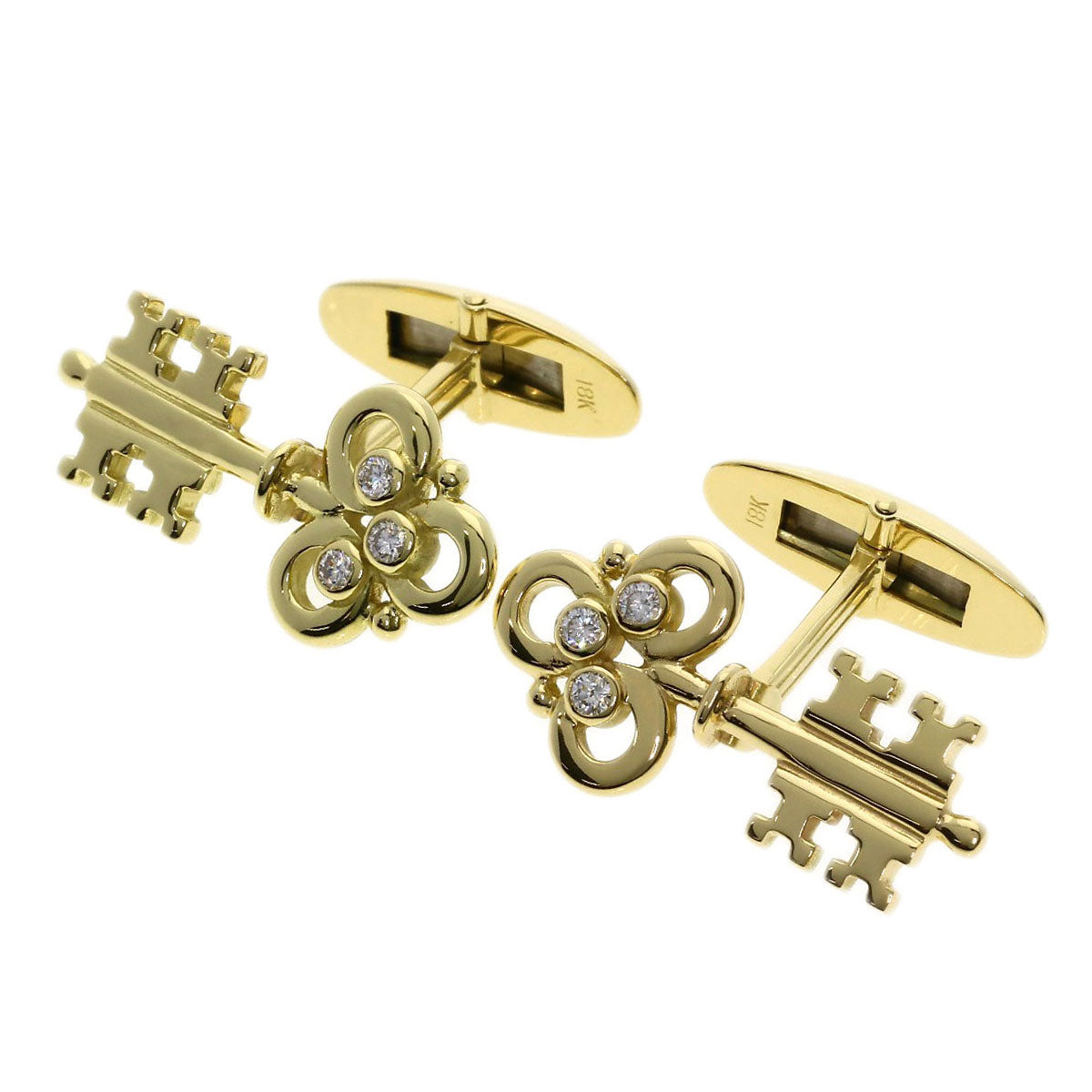 CORUM Key motif Diamond cuffs K18 Yellow Gold mens [Used]