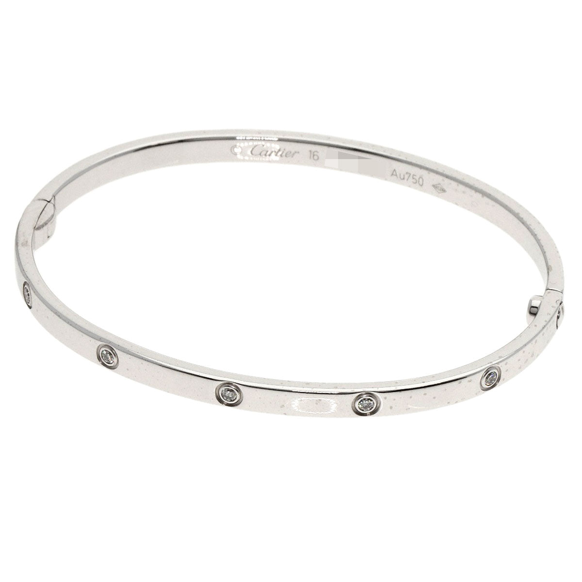 CARTIER LOVE Bracelets SM Full Diamond #16 No Driver Bracelet K18 White Gold Ladies [Used]
